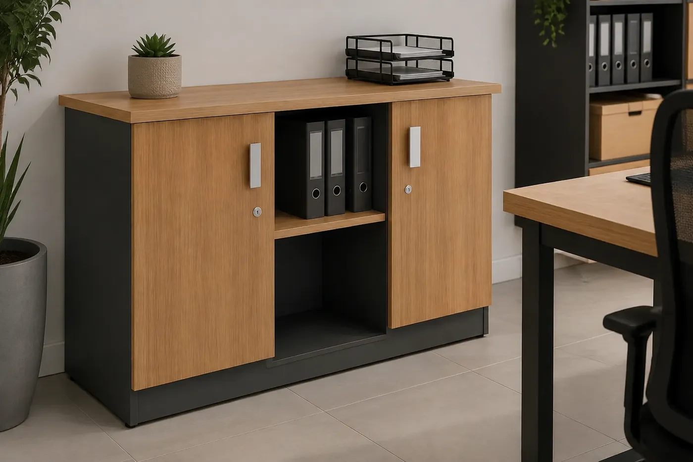 Armário baixo credenza — aplicação em ambiente