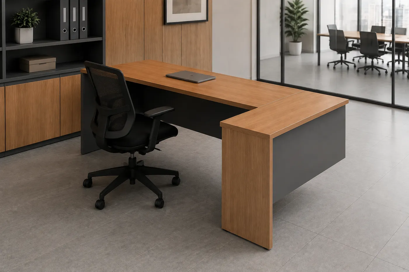 Mesa auxiliar Premium — aplicação em ambiente