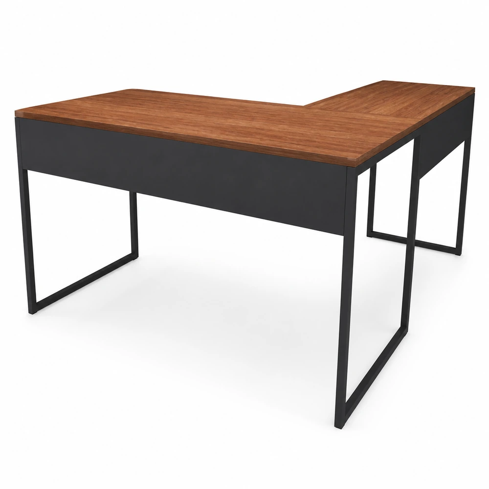 Mesa angular pé retangular