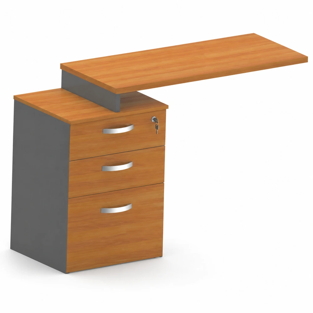 Mesa auxiliar pedestal 3 gavetas