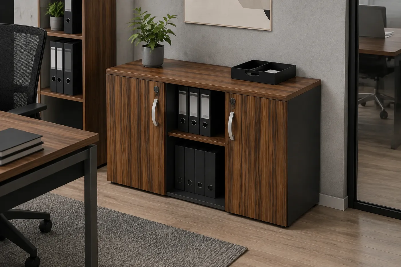 Armário baixo credenza — aplicação em ambiente