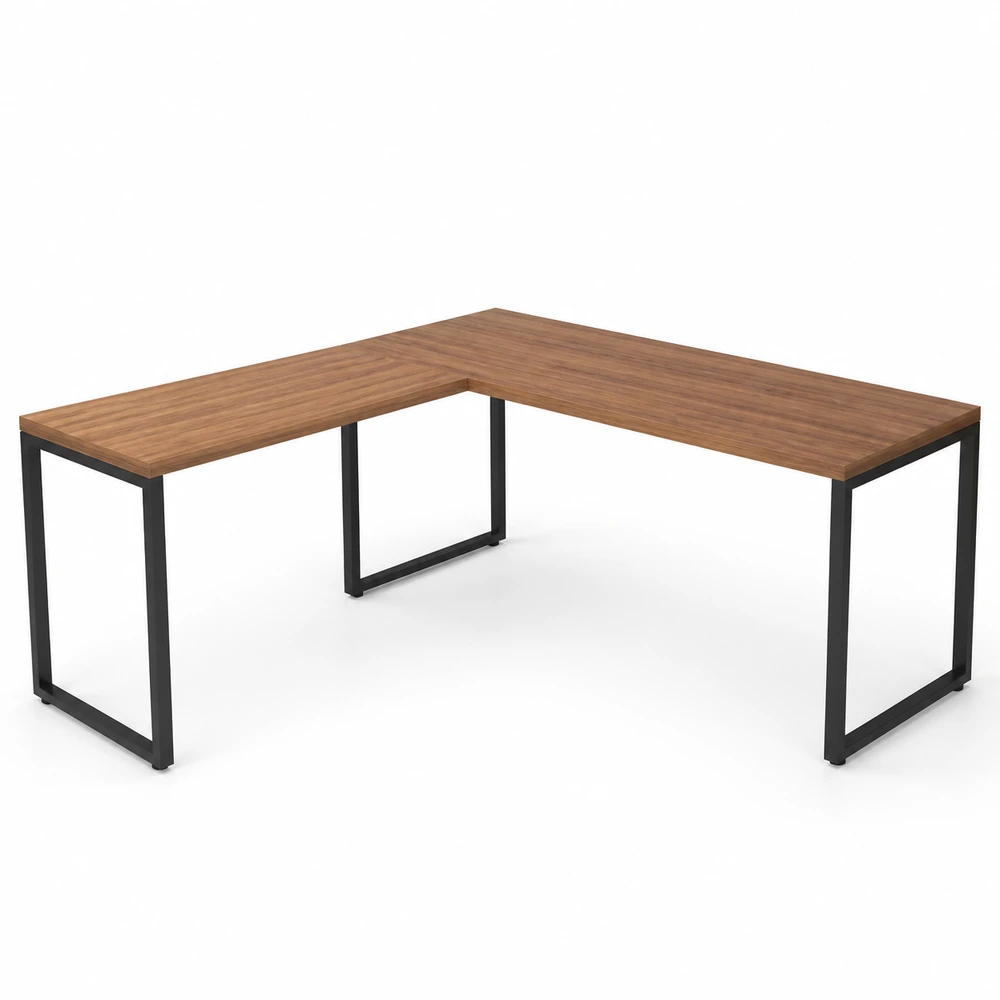 Mesa angular pé retangular industrial
