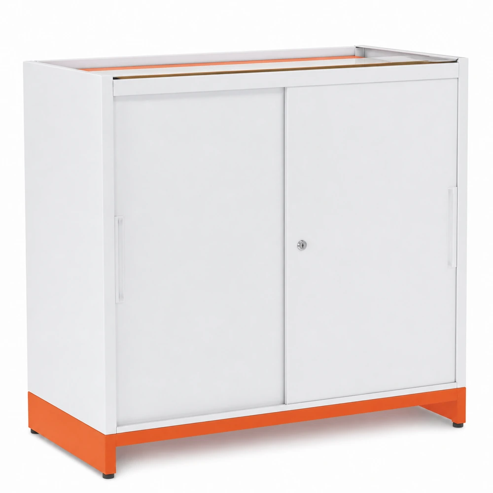 Balcão expositor com porta — outra vista