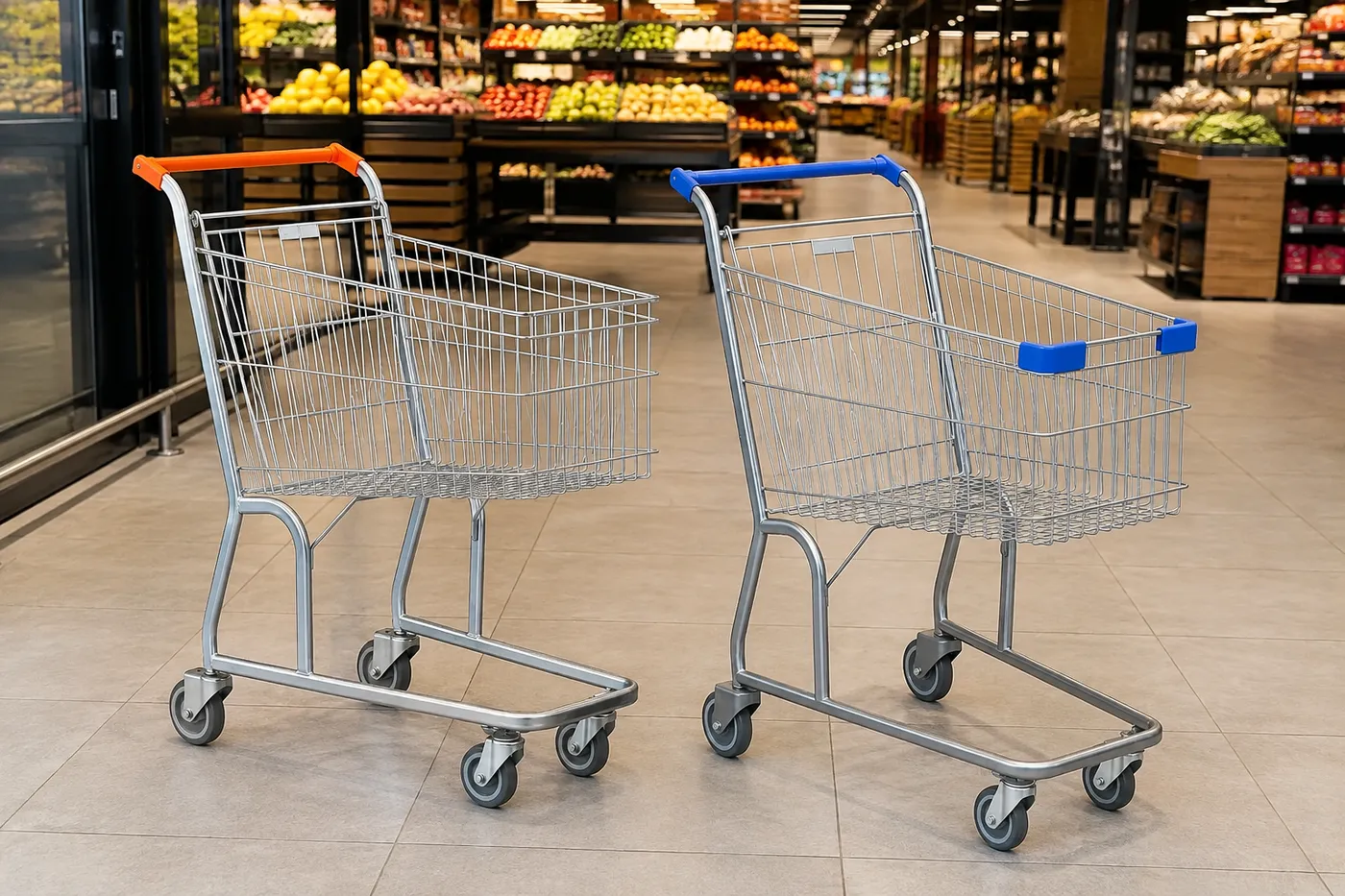 Carrinho de compras simples 90L — aplicação em ambiente