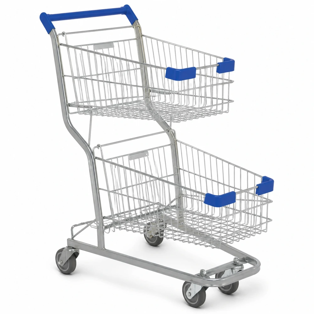 Carrinho de compras duplo 90L