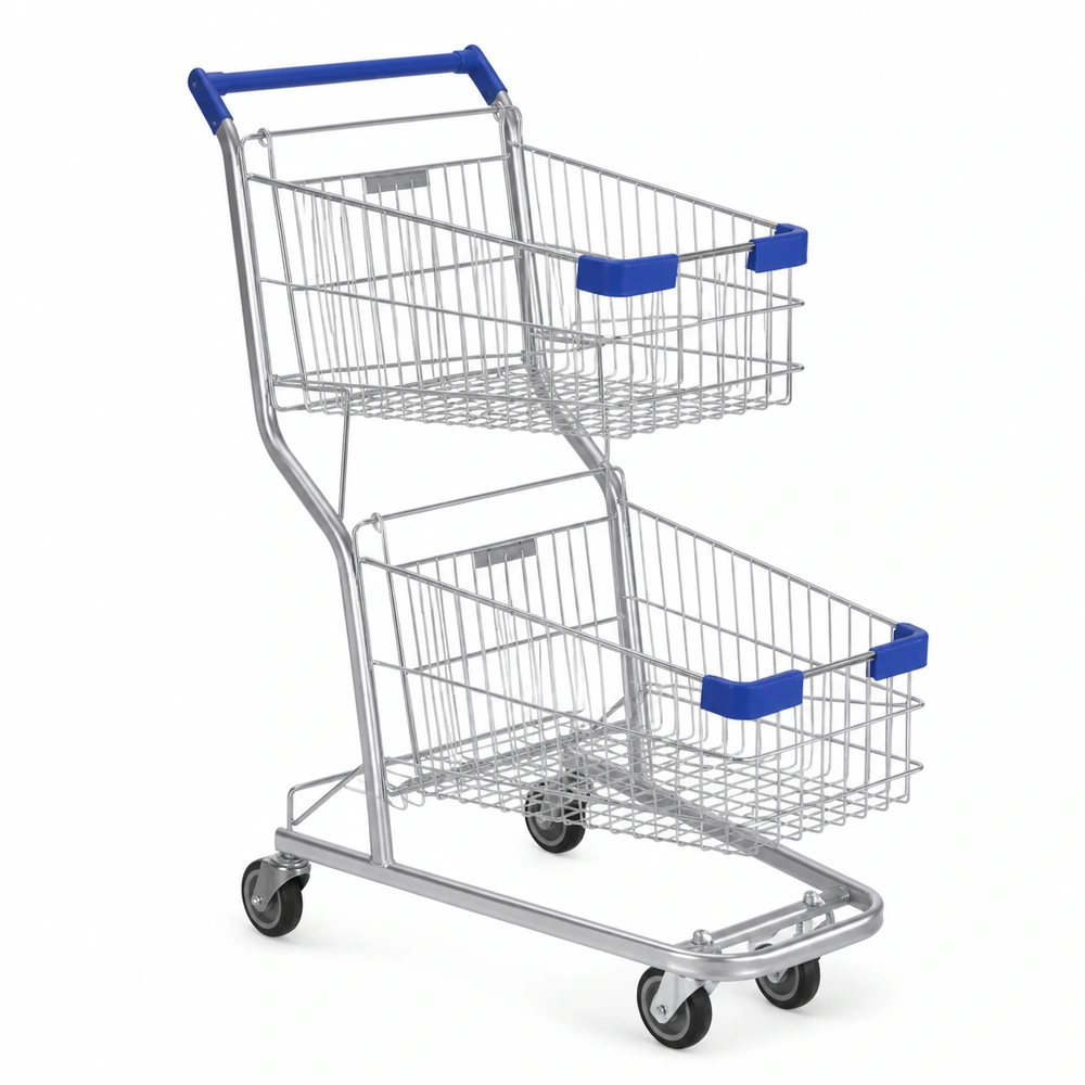 Carrinho de compras duplo 90L — outra vista