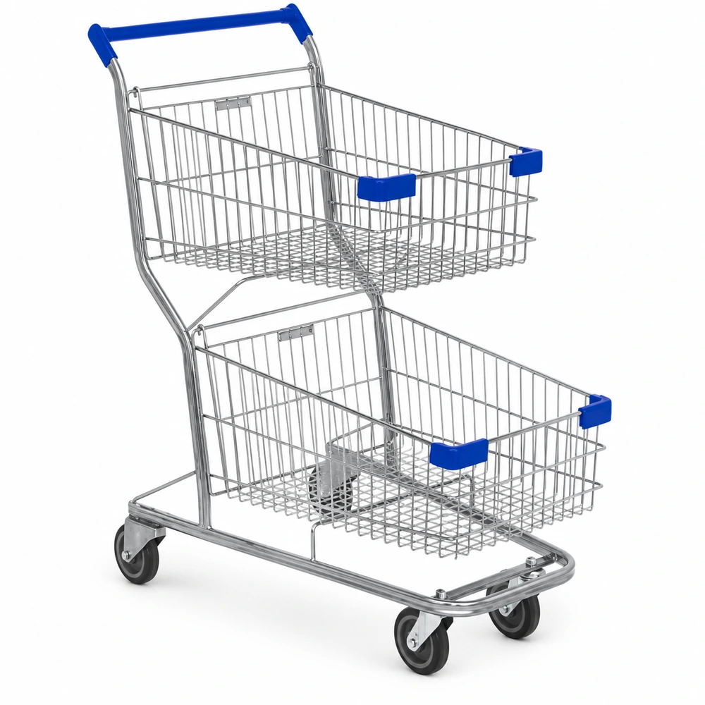 Carrinho de compras duplo 130L