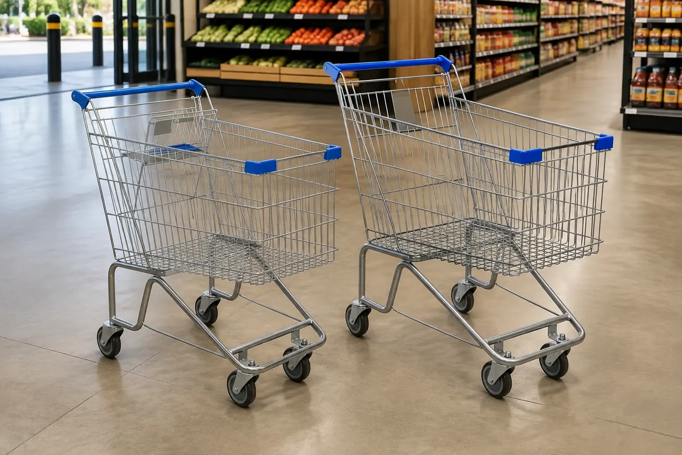Carrinho de compras simples 160L — aplicação em ambiente