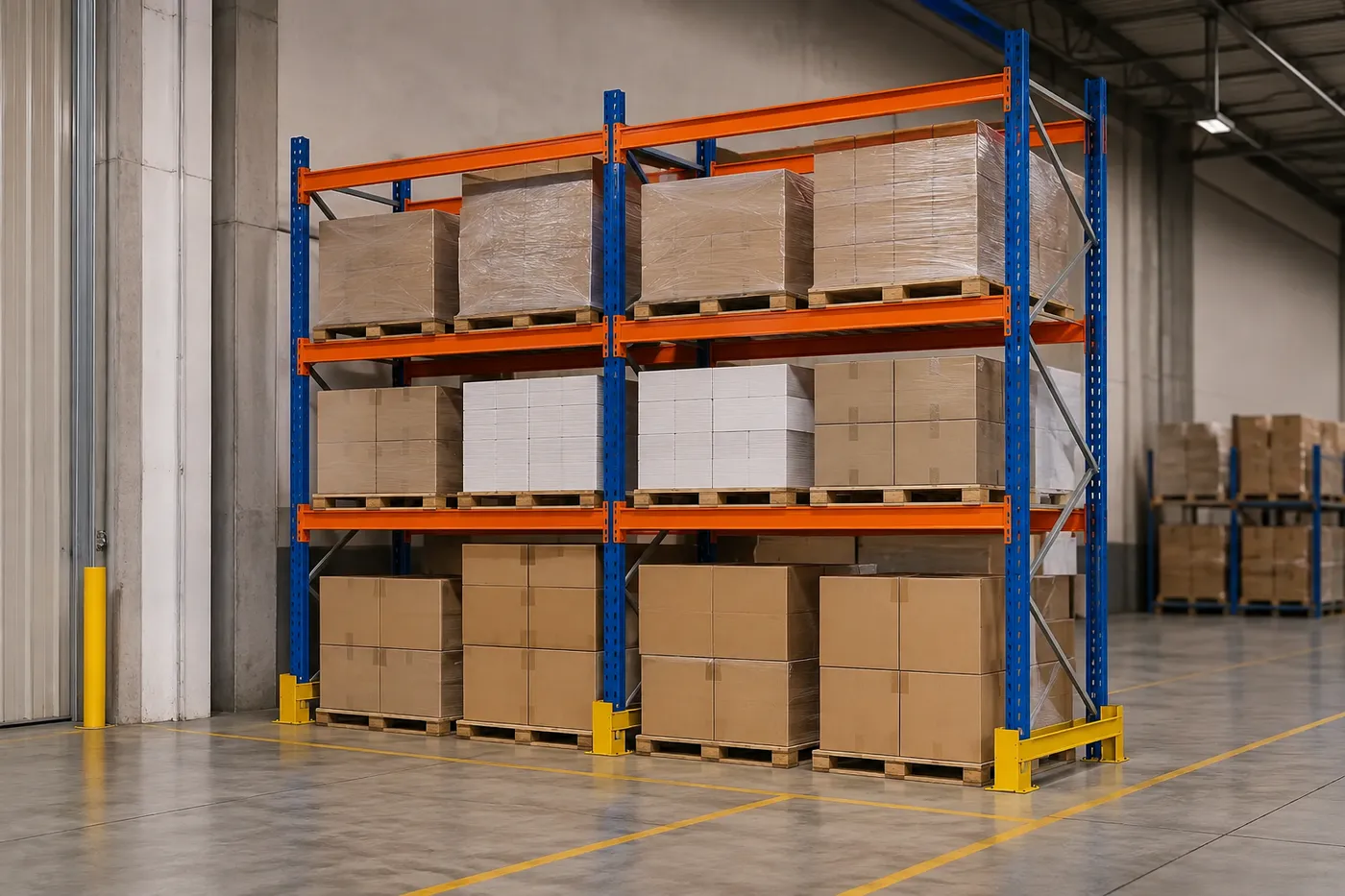 Porta pallet industrial — aplicação em ambiente